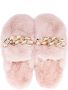 Nº21 Kids faux-fur chain-link slippers Pink - Thumbnail 3