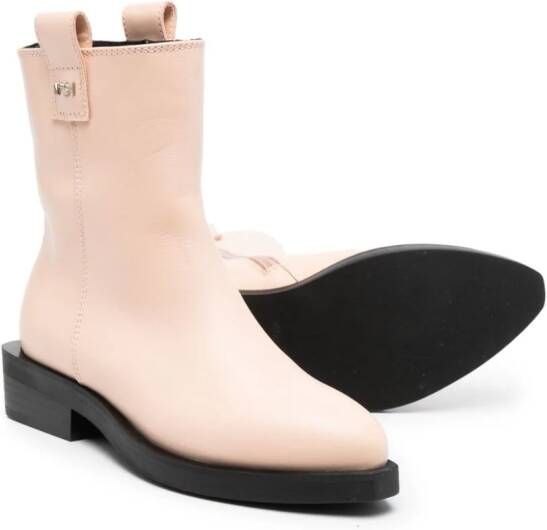 Nº21 Kids logo-plaque leather ankle boots Neutrals