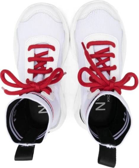 Nº21 Kids logo-print sock-style ankle boots White