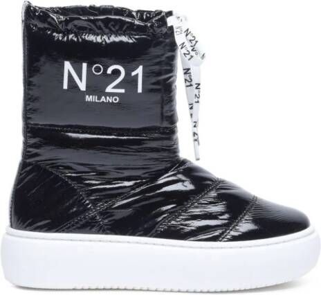 Nº21 Kids padded lace-up boots Black