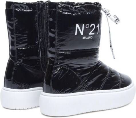 Nº21 Kids padded lace-up boots Black