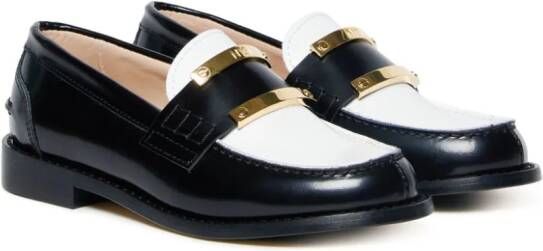 Nº21 Kids two-tone leather loafers Black