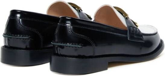 Nº21 Kids two-tone leather loafers Black