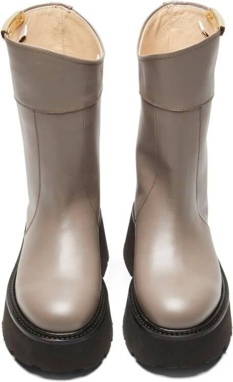 Nº21 logo-plaque leather boots Grey