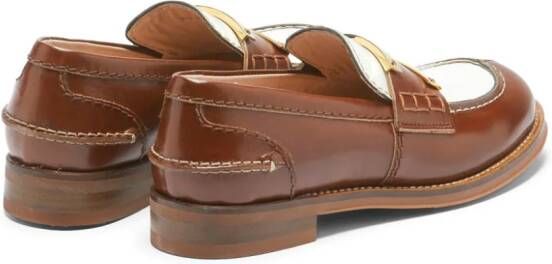 Nº21 logo-plaque two-tone loafers Brown