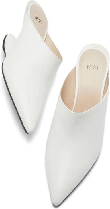 Nº21 sabot 60mm leather mules White