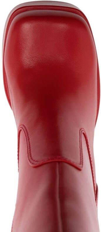 NAKED WOLFE Jane leather platform boots Red