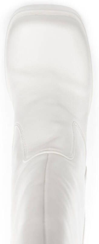NAKED WOLFE Jane leather platform boots White
