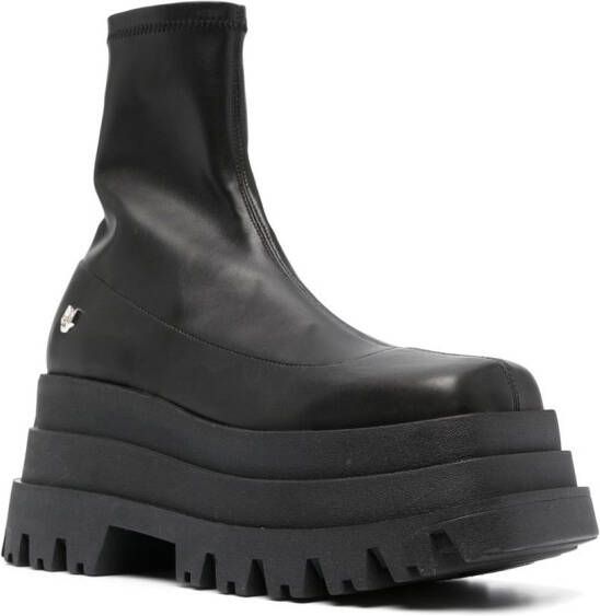 NAKED WOLFE Sassy platform ankle boots Black