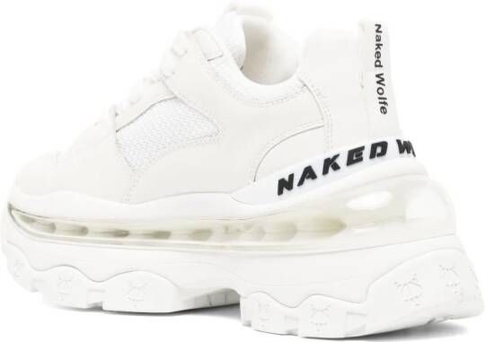 NAKED WOLFE Wind 90mm chunky low-top sneakers White