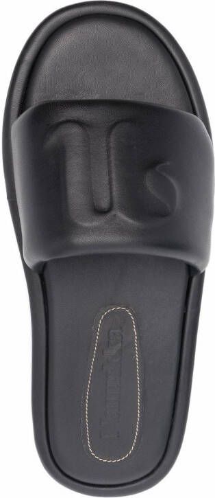 Nanushka logo-embossed leather sandals Black