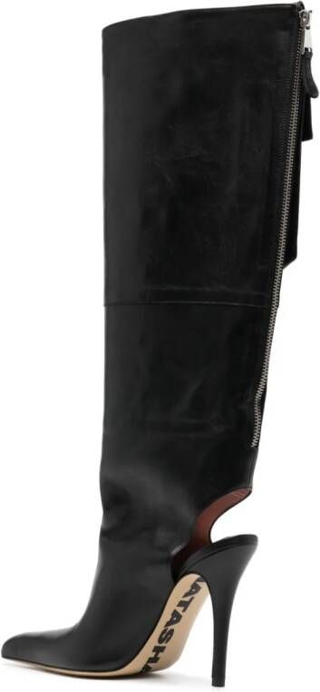 Natasha Zinko 115mm cargo leather boots Black
