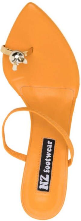 Natasha Zinko Bunny 110mm leather sandals Orange