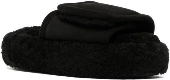 Natasha Zinko chunky shearling slides Black