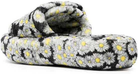 Natasha Zinko floral-print platform slides Black