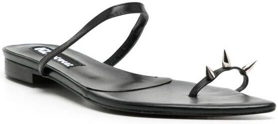Natasha Zinko leather spike-stud sandals Black