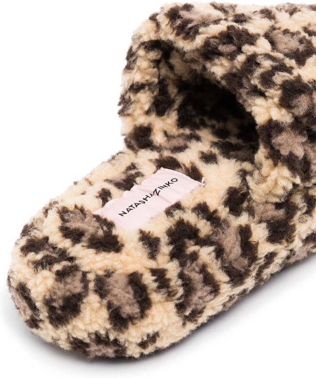Natasha Zinko leopard print slippers Neutrals