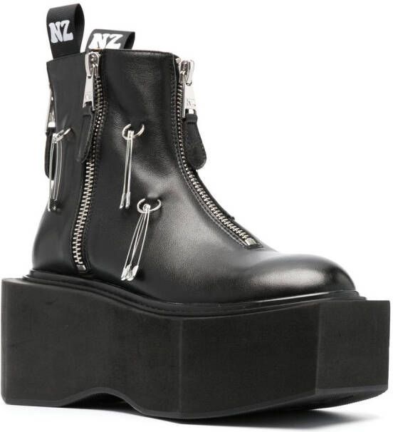Natasha Zinko platform zipped 95mm boots Black