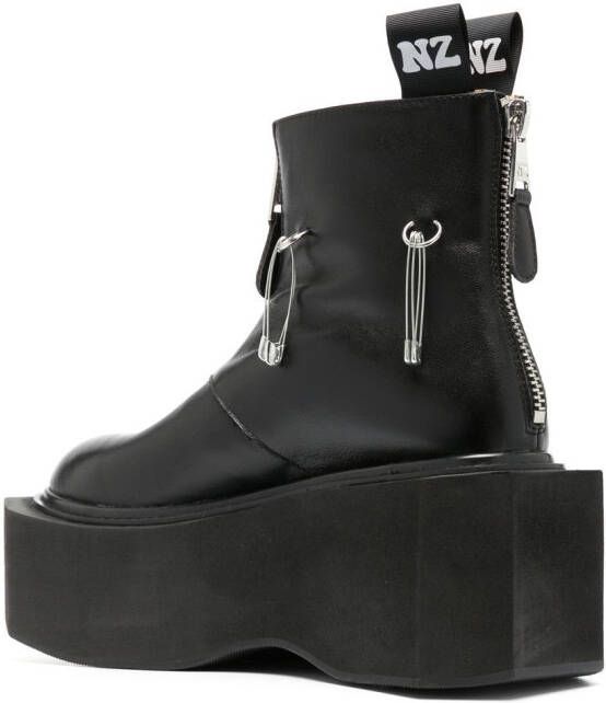 Natasha Zinko platform zipped 95mm boots Black