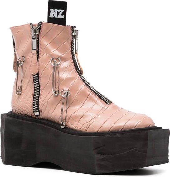 Natasha Zinko ring flatform boots Pink