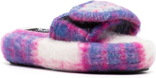 Natasha Zinko The Checked wool slides Purple