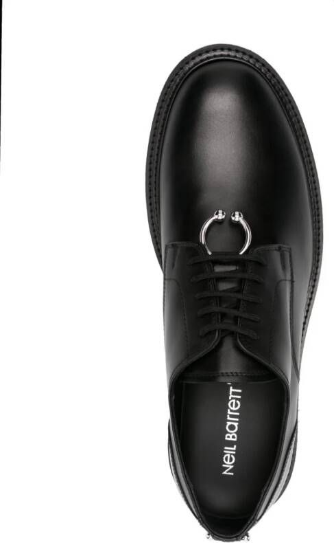 Neil Barrett ring-hardware detailing leather derby shoes Black