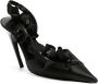 Nensi Dojaka 115mm ruffle-detail satin pumps Black - Thumbnail 2