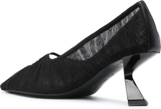 Nensi Dojaka 75mm sculpted-heel tulle pumps Black