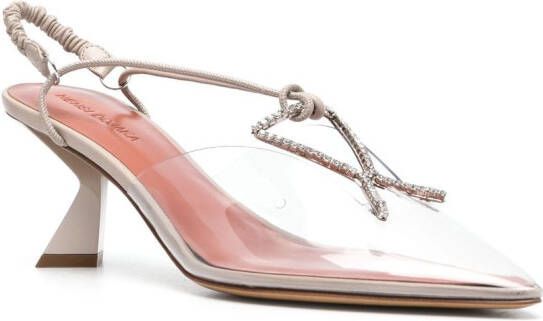Nensi Dojaka crystal-embellished PVC slingback sandals Neutrals