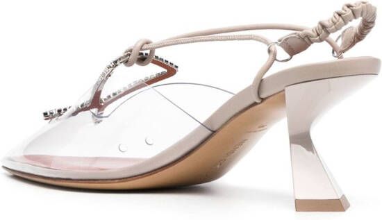Nensi Dojaka crystal-embellished PVC slingback sandals Neutrals