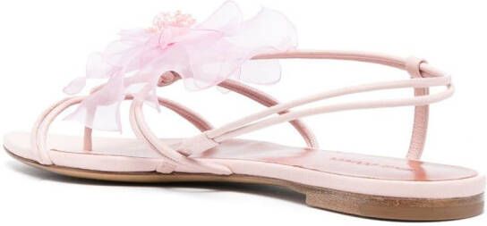 Nensi Dojaka faux-flower leather sandals Pink