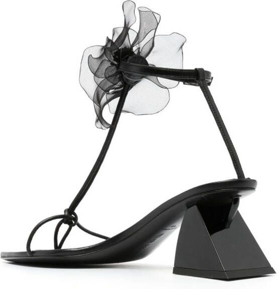 Nensi Dojaka flower-detail 75mm sandals Black