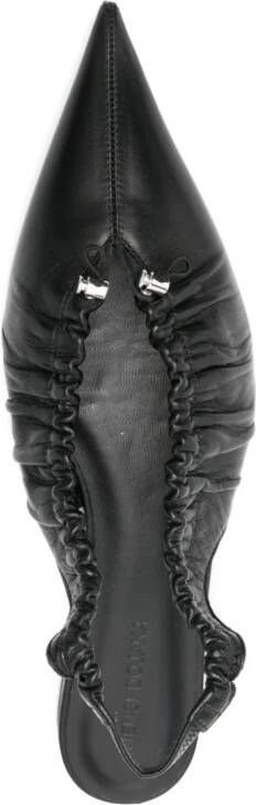 Nensi Dojaka pointed-toe leather ballerina shoes Black