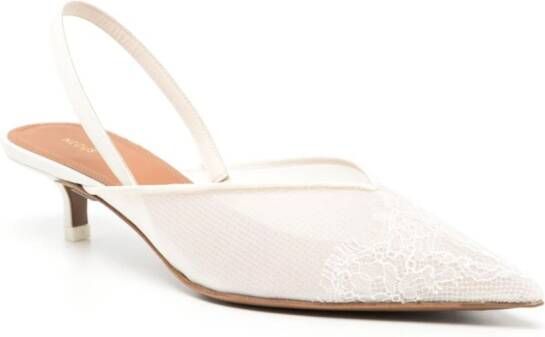 NEOUS 45mm lace-detailing slingback pumps White