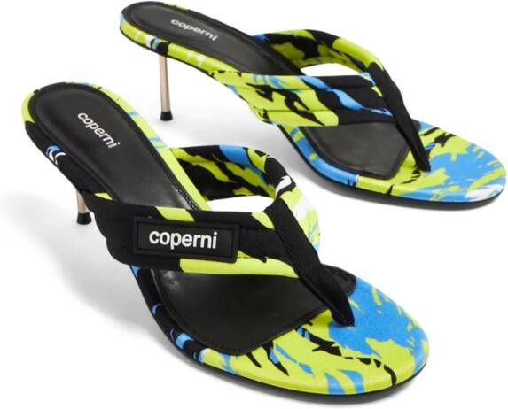 Coperni 90mm graphic-print thong-strap sandals Black