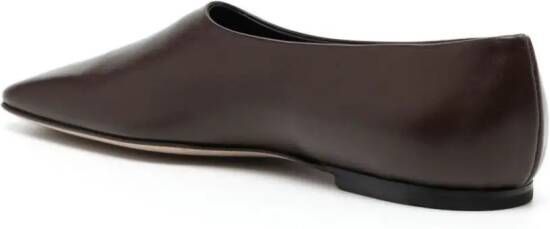 NEOUS Atlas square-toe leather pumps Brown