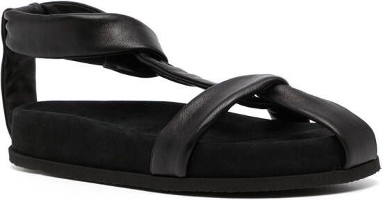 NEOUS cross strap detail sandals Black