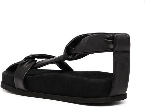 NEOUS cross strap detail sandals Black