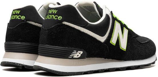 New Balance 574 "Black White Green" sneakers