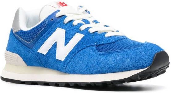 New Balance 574 lace-up suede sneakers Blue