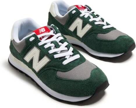 New Balance 574 panelled suede sneakers Green