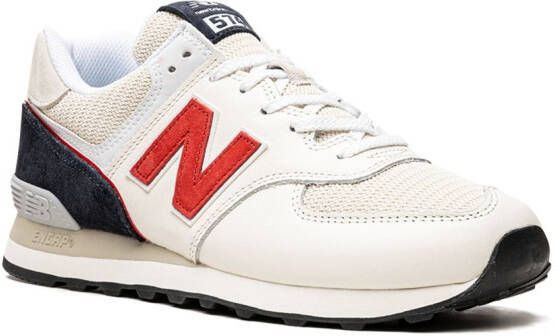 New Balance 574 "White Light Grey Red Navy" sneakers