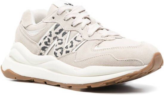 New Balance 5740 panelled animal print sneakers Neutrals