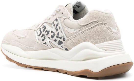 New Balance 5740 panelled animal print sneakers Neutrals