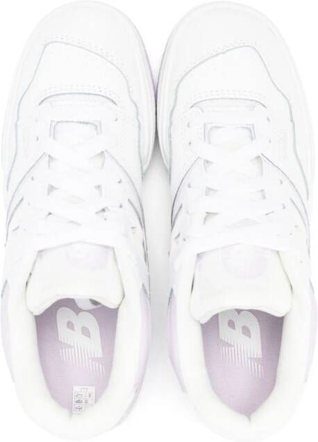 New Balance Kids 550 two-tone leather sneakers White