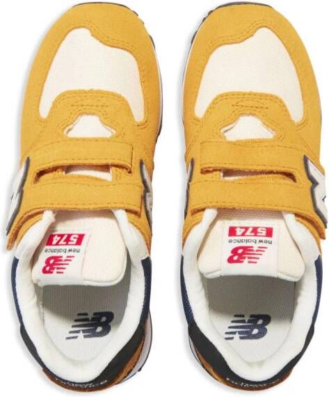 New Balance Kids 574 touch-strap sneakers Yellow
