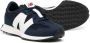 New Balance Kids logo-patch leather sneakers Blue - Thumbnail 2