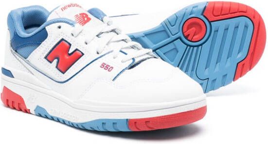 New Balance Kids round-toe lace-up sneakers White