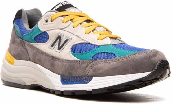 New Balance 992 "Grey Blue Teal Yellow" low-top sneakers