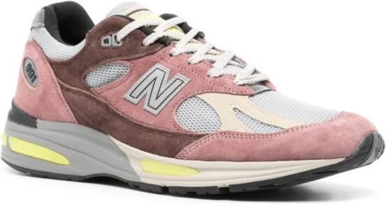 New Balance MADE in UK 991v2 logo-patch sneakers Pink